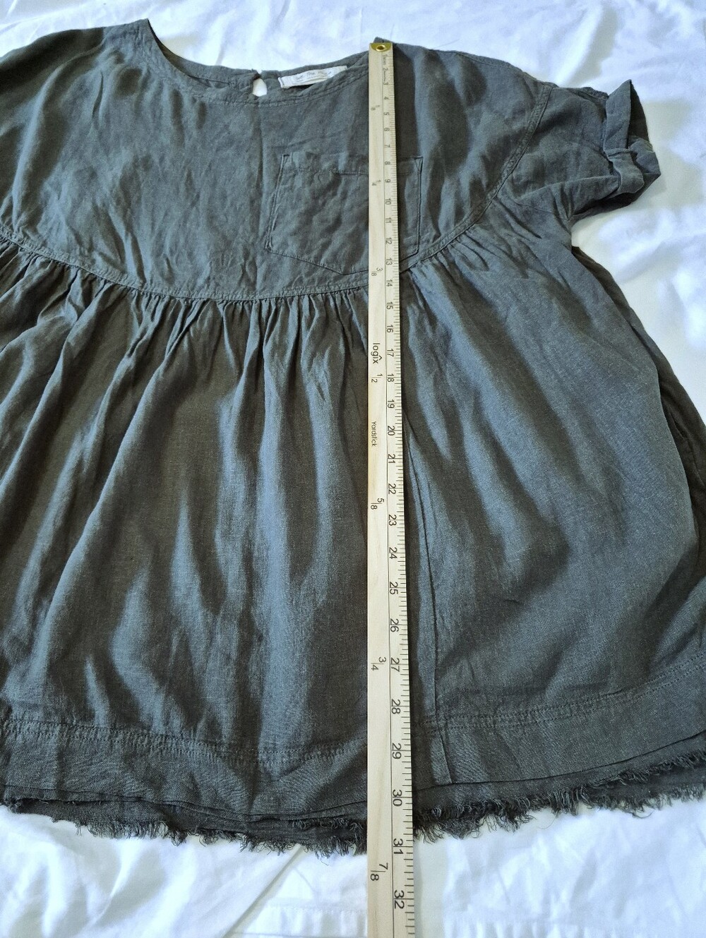 We The Free Moon City Oversized Slouchy Babydoll Top Dark Green M Boho Lagenlook - Picture 10 of 12